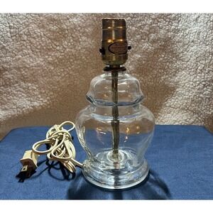 vintage clear glass electric table lamp 8.5 Inches Tall